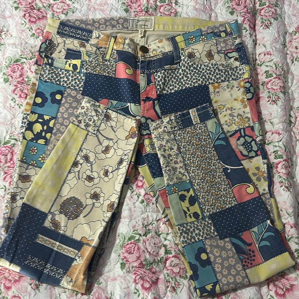 Current/Elliott Multicolor Patchwork Ankle Jeans - image 3